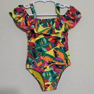 Cat & Jack Girls One-Piece Swimsuit - Yellow, Green, Pink, Orange, Purple